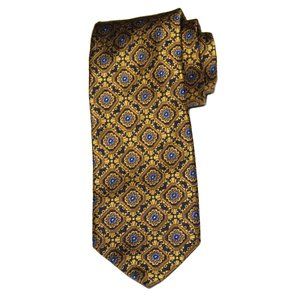 Robert Talbott Silk Tie Gold Blue Black Men's